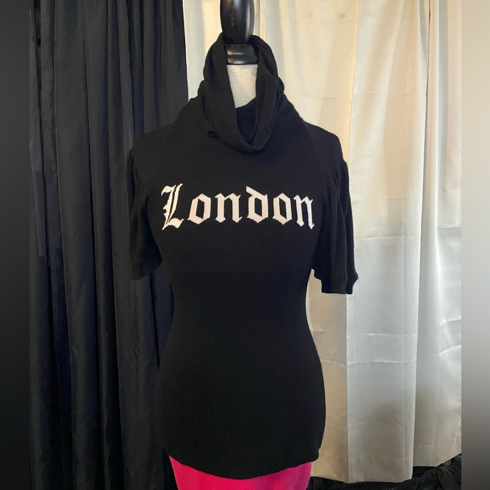 Wildfox White Label London Black Sweater Top Soft S Angora Rabbit Hair